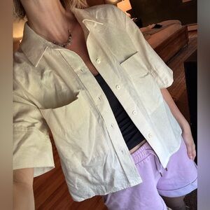 Cream Button-Up Cotton/Hemp Short Sleeve Shirt (LEVI’S) size small